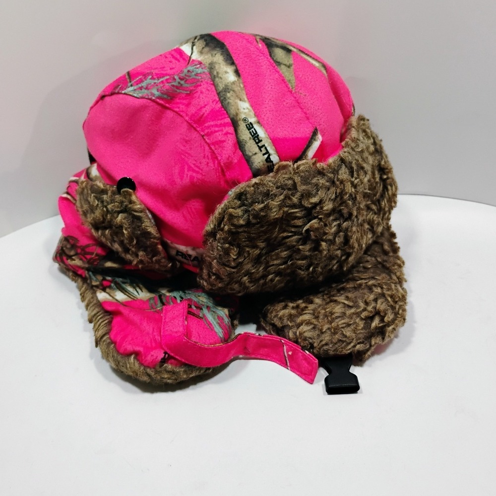 Hotshot Women's Medium Pink RealTree Camo Aviator/Trapper Winter Hat Thinsulate